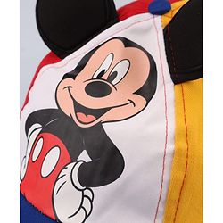Babyhug Disney Cotton Woven Cap With Mickey Mouse Graphics Navy Blue - Diameter 19 cm