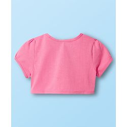 Babyhug Single Jersey Knit Frock & Half Sleeves Shrug With Floral Print - White & Pink