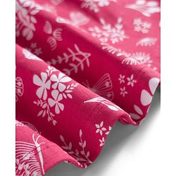 Babyhug Single Jersey Knit Sleeves Floral Printed Frock with Bow Applique - Pink