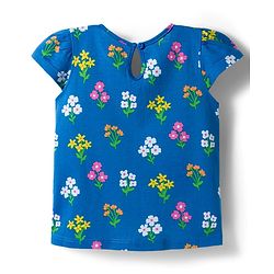 Babyhug 100% Cotton Knit Half Sleeves T-Shirts With Floral & Polka Dot Print Pack of 3 - Pink Navy Blue & Yellow