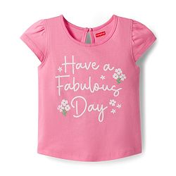 Babyhug 100% Cotton Knit Half Sleeves T-Shirts With Floral & Polka Dot Print Pack of 3 - Pink Navy Blue & Yellow