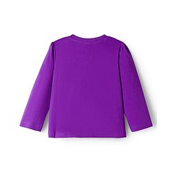 Babyhug Knit Full Sleeves Night Suit With Text Print - Purple