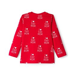 Babyhug Full Sleeves Co-ords Night Suit With Text Print - Red