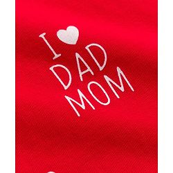 Babyhug Full Sleeves Co-ords Night Suit With Text Print - Red