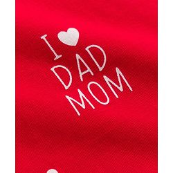 Babyhug Full Sleeves Co-ords Night Suit With Text Print - Red