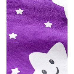 Babyhug Knit Full Sleeves Co-ords Night Suit With Star Print - Purple
