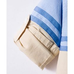 Babyhug Cotton Woven Full Sleeve Colour Block Solid Shirt- Blue & Beige