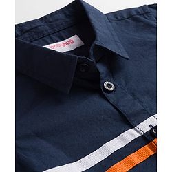 Babyhug Cotton Woven Full Sleeves Solid Colour Shirt - Navy Blue