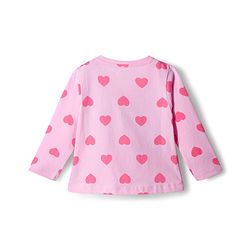 Babyhug Knit Full Sleeves Co-ords Night Suit With Heart Print - Light Pink