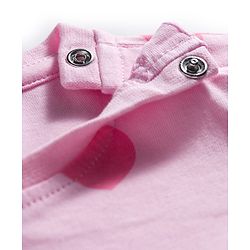 Babyhug Knit Full Sleeves Co-ords Night Suit With Heart Print - Light Pink