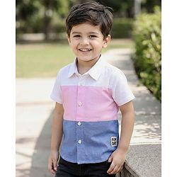 Babyhug Cotton Woven Half Sleeves Solid Cut N Sew Shirt - Multicolor