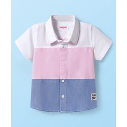 Babyhug Cotton Woven Half Sleeves Solid Cut N Sew Shirt - Multicolor
