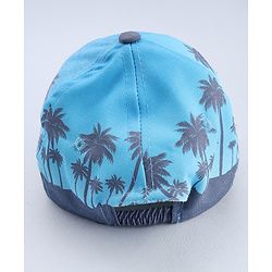 Babyhug Disney Cotton Woven Summer Cap With Mickey Mouse Graphics Navy Blue - Diameter 18 cm
