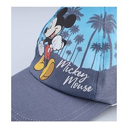 Babyhug Disney Cotton Woven Summer Cap With Mickey Mouse Graphics Navy Blue - Diameter 18 cm