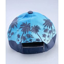 Babyhug Disney Cotton Woven Summer Cap With Mickey Mouse Graphics Navy Blue - Diameter 18 cm