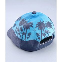 Babyhug Disney Cotton Woven Summer Cap With Mickey Mouse Graphics Navy Blue - Diameter 18 cm