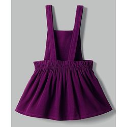 Babyhug Cotton Woven Frock with Full Sleeves Tee & Heart Print - Purple