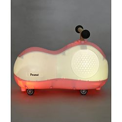 Babyhug Peanut Musical Ride-On for Kids - Pink| Fun Light & Music| Foot-to-Floor Operation| Safe with Round Edges| Sturdy Build|  Comfortable Seat| Indoor & Outdoor Play Toy