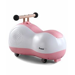 Babyhug Peanut Musical Ride-On for Kids - Pink| Fun Light & Music| Foot-to-Floor Operation| Safe with Round Edges| Sturdy Build|  Comfortable Seat| Indoor & Outdoor Play Toy