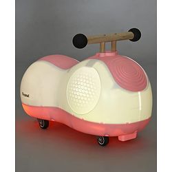 Babyhug Peanut Musical Ride-On for Kids - Pink| Fun Light & Music| Foot-to-Floor Operation| Safe with Round Edges| Sturdy Build|  Comfortable Seat| Indoor & Outdoor Play Toy