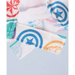 Babyhug Marvel Cotton Woven Summer Cap with Avengers Graphic White - Diameter 19 cm