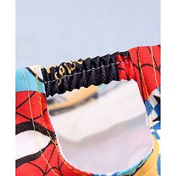 Babyhug Marvel Cotton Woven Summer Cap With Spider-Man Print Multicolor - Diameter 12 cm
