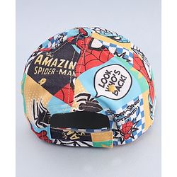 Babyhug Marvel Cotton Woven Summer Cap With Spider-Man Print Multicolor - Diameter 13 cm