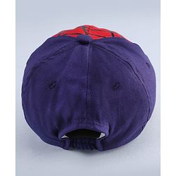 Babyhug Marvel Cotton Woven Summer Cap with Spiderman Graphic Multicolor - Diameter 16 cm