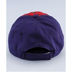 Babyhug Marvel Cotton Woven Summer Cap with Spiderman Graphic Multicolor - Diameter 16 cm