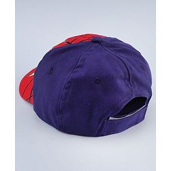 Babyhug Marvel Cotton Woven Summer Cap with Spiderman Graphic Multicolor - Diameter 16 cm