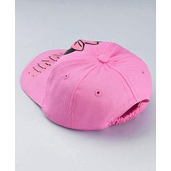 Babyhug Disney Cotton Woven Summer Cap With Minnie Mouse Graphics Pink - Diameter 19 cm