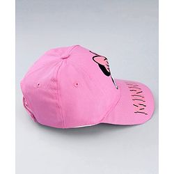 Babyhug Disney Cotton Woven Summer Cap With Minnie Mouse Graphics Pink - Diameter 19 cm
