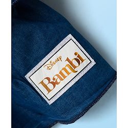 Babyhug Disney Single Jersey Knit Frill Sleeves Top & Skirt Set with Bambi Graphic - Navy Blue & White