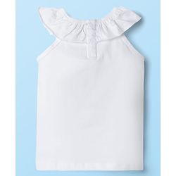 Babyhug Disney Single Jersey Knit Frill Sleeves Top & Skirt Set with Bambi Graphic - Navy Blue & White