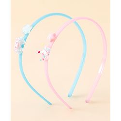 Babyhug Hair Bands with Star Applique Pack of 2 - Blue & Pink