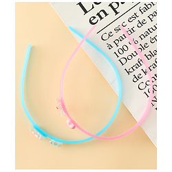 Babyhug Hair Bands with Star Applique Pack of 2 - Blue & Pink