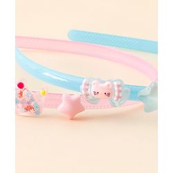 Babyhug Hair Bands with Star Applique Pack of 2 - Blue & Pink
