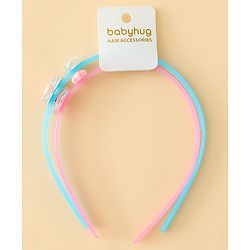 Babyhug Hair Bands with Star Applique Pack of 2 - Blue & Pink