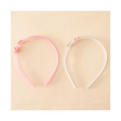 Babyhug Hair Bands with Star & Bunny Applique Pack of 2 - Beige & Pink