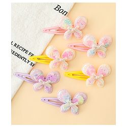 Babyhug Snap Clips With Butterfly Applique - Multicolor