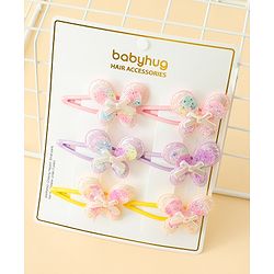 Babyhug Snap Clips With Butterfly Applique - Multicolor