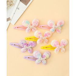 Babyhug Snap Clips With Butterfly Applique - Multicolor