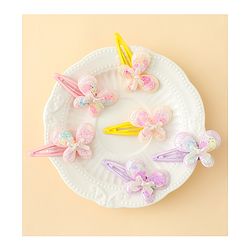 Babyhug Snap Clips With Butterfly Applique - Multicolor