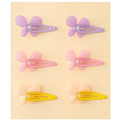 Babyhug Snap Clips With Butterfly Applique - Multicolor