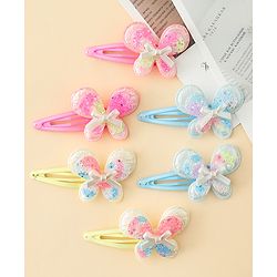 Babyhug Snap Clips With Butterfly Applique - Multicolor