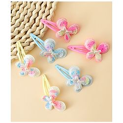 Babyhug Snap Clips With Butterfly Applique - Multicolor