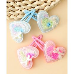 Babyhug Snap Clips With Heart Applique - Pink