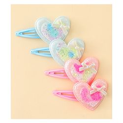 Babyhug Snap Clips With Heart Applique - Pink
