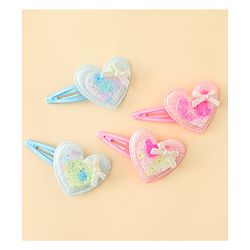 Babyhug Snap Clips With Heart Applique - Pink