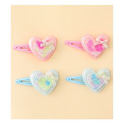 Babyhug Snap Clips With Heart Applique - Pink